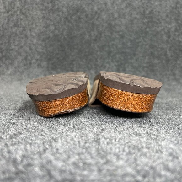 Betula Arizona Sandals‎ Women's Size 8.5 Tan Suede Buckle Strap Slide Flip Flops - Picture 11 of 12